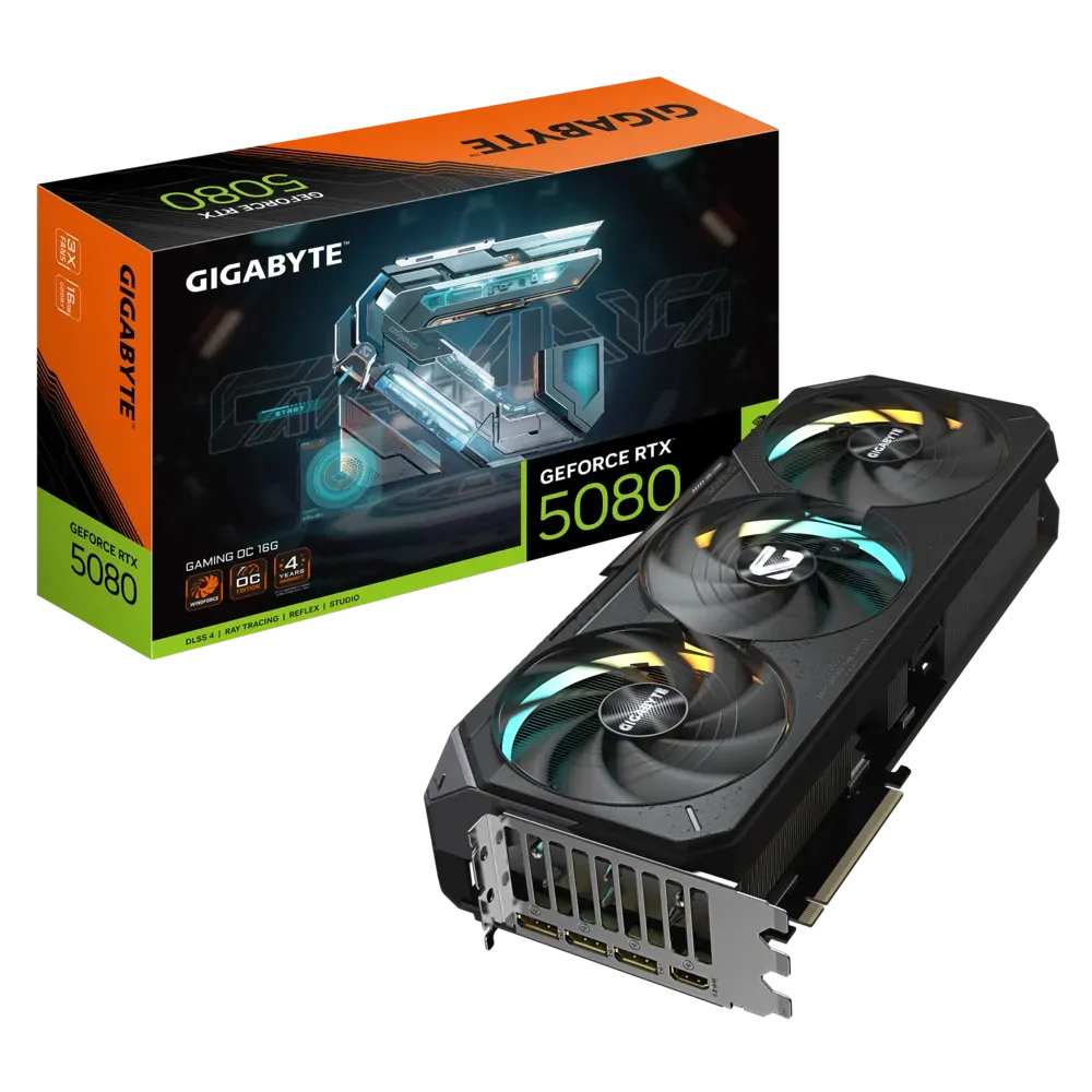 Видео карта GIGABYTE RTX™ 5080 GAMING OC - GV-N5080GAMING OC-16GD