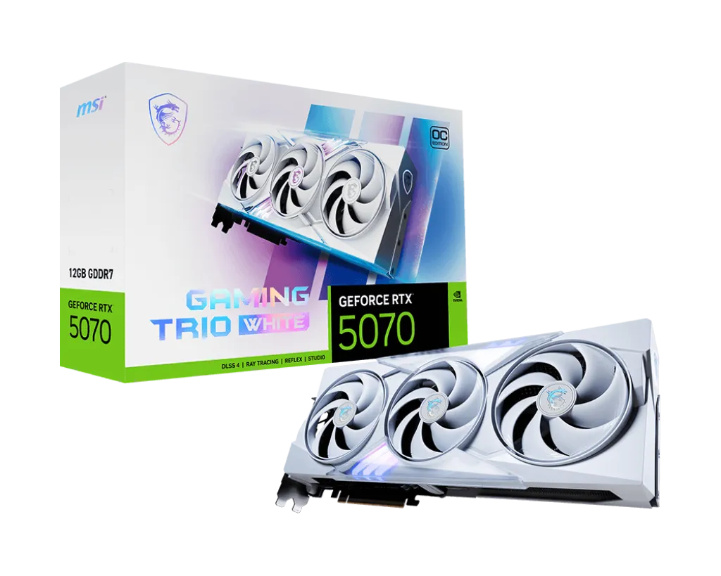 Видео карта MSI RTX™ 5070 Gaming Trio OC White - 912-V532-031