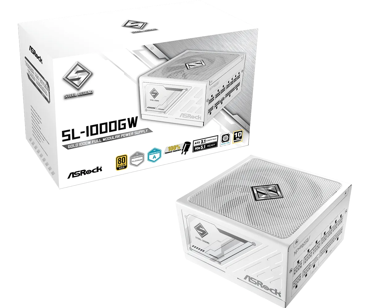 Захранване ASRock Steel Legend SL-1000GW White - SL-1000GW