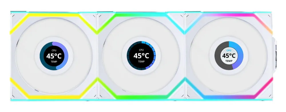 Охлаждане Lian Li UNI FAN SL Wireless 120 PWM - White LCD - Triple Pack - G99.12SLLCD1W3W.00