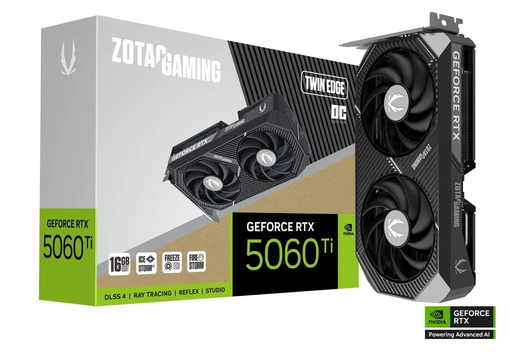 Видео карта ZOTAC Gaming RTX™ 5060 Ti Twin Edge OC 16GB - ZT-B50620H-10M