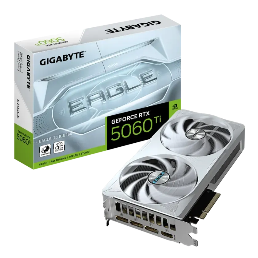 Видео карта Gigabyte RTX™ 5060 Ti Eagle OC Ice 16GB - GV-N506TEAGLEOC ICE-16GD