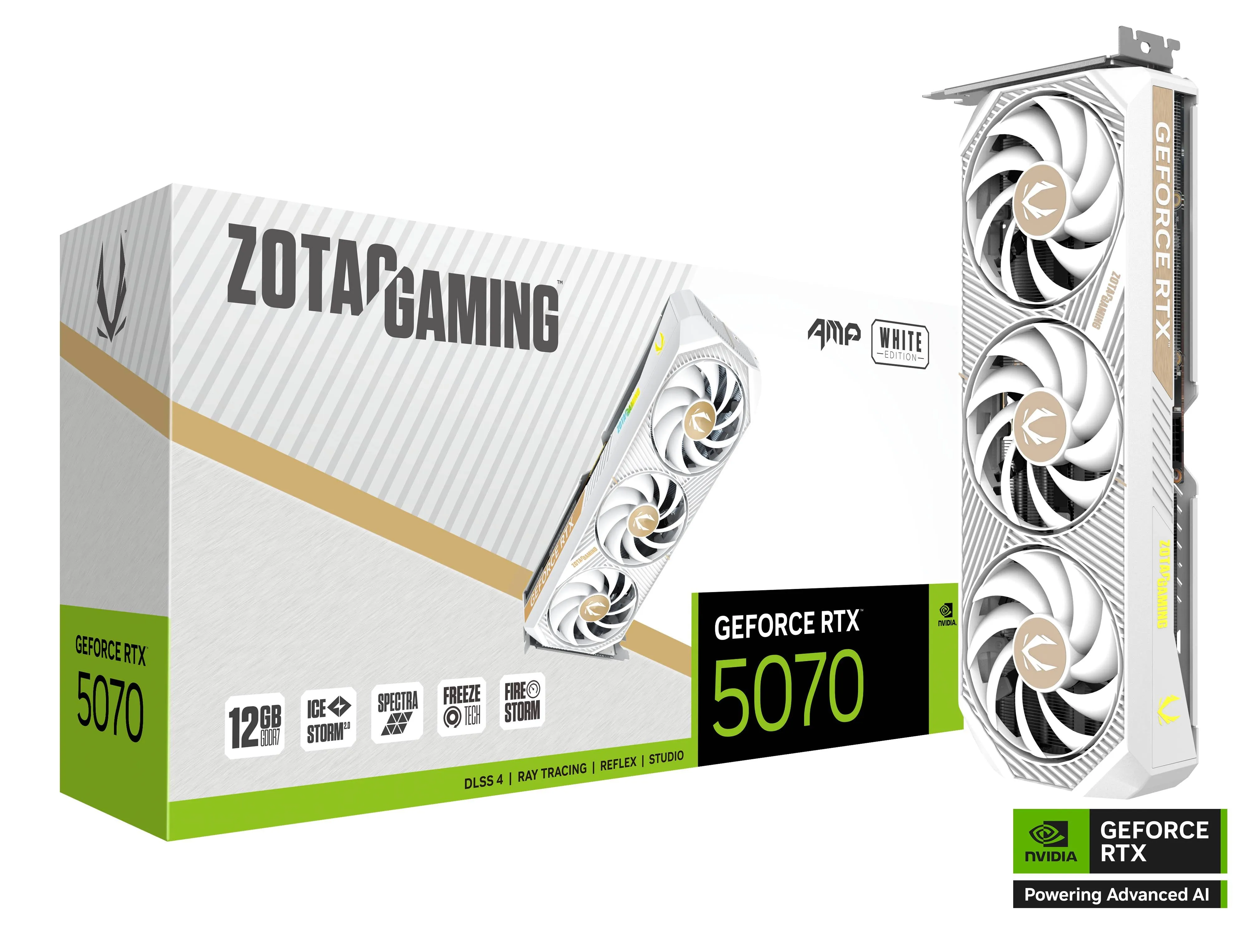 Видео карта ZOTAC Gaming RTX™ 5070 AMP White Edition - ZT-B50700FQ-10P