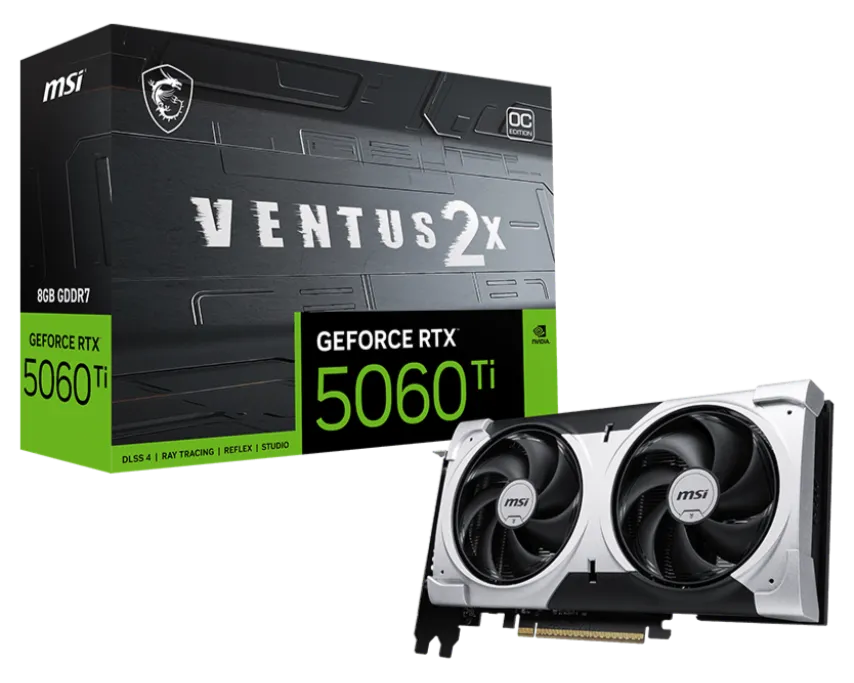 Видео карта MSI RTX™ 5060 Ti Ventus 2X OC Plus 8GB - 912-V536-001