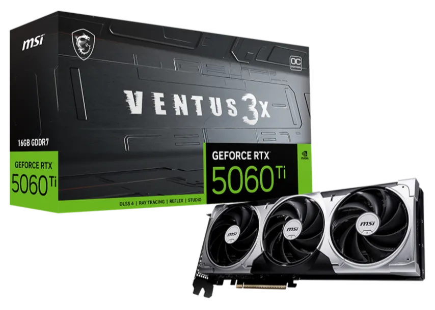 Видео карта MSI RTX™ 5060 Ti Ventus 3X OC 16GB - 912-V812-077
