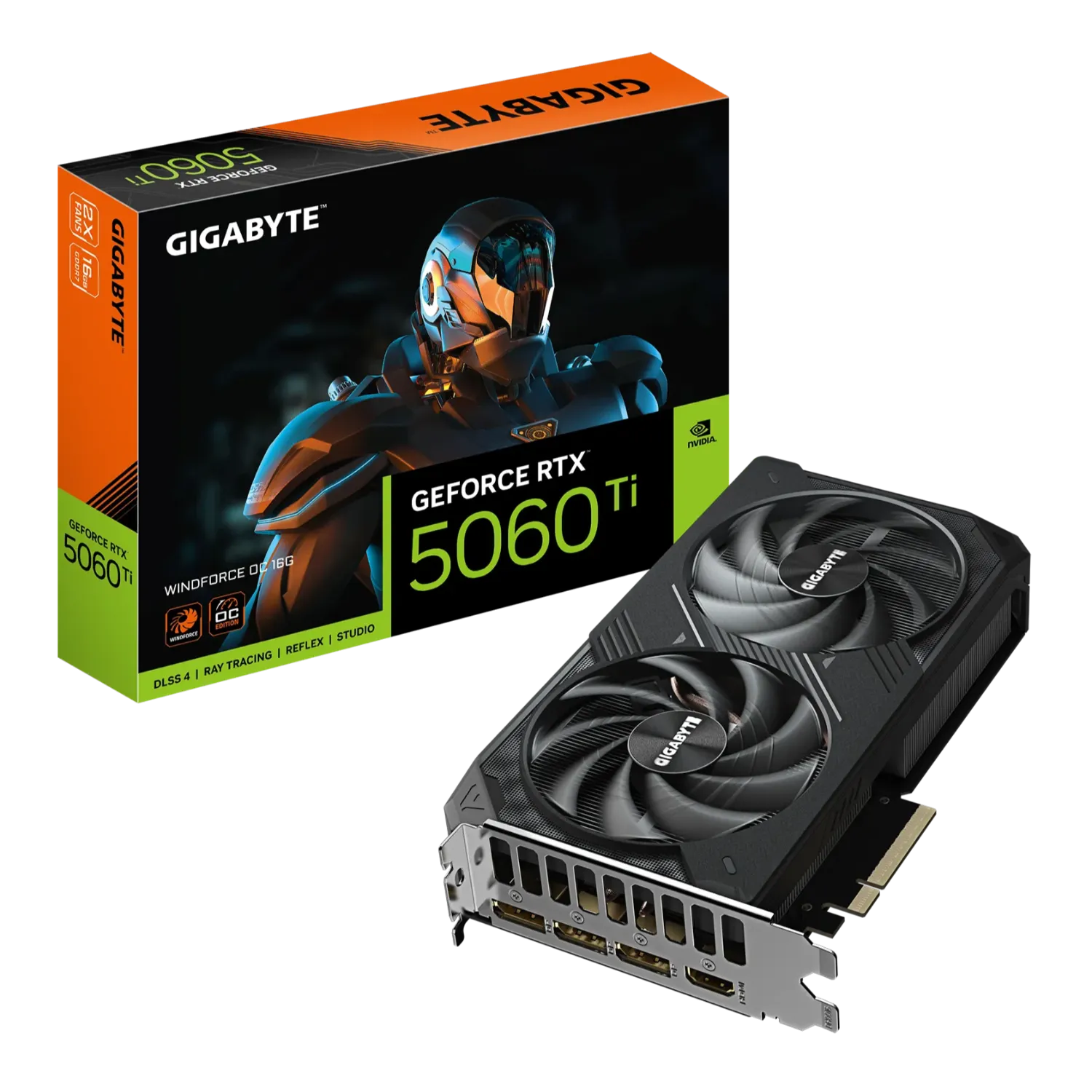 Видео карта Gigabyte RTX™ 5060 Ti Windforce OC 16GB - GV-N506TWF2OC-16GD