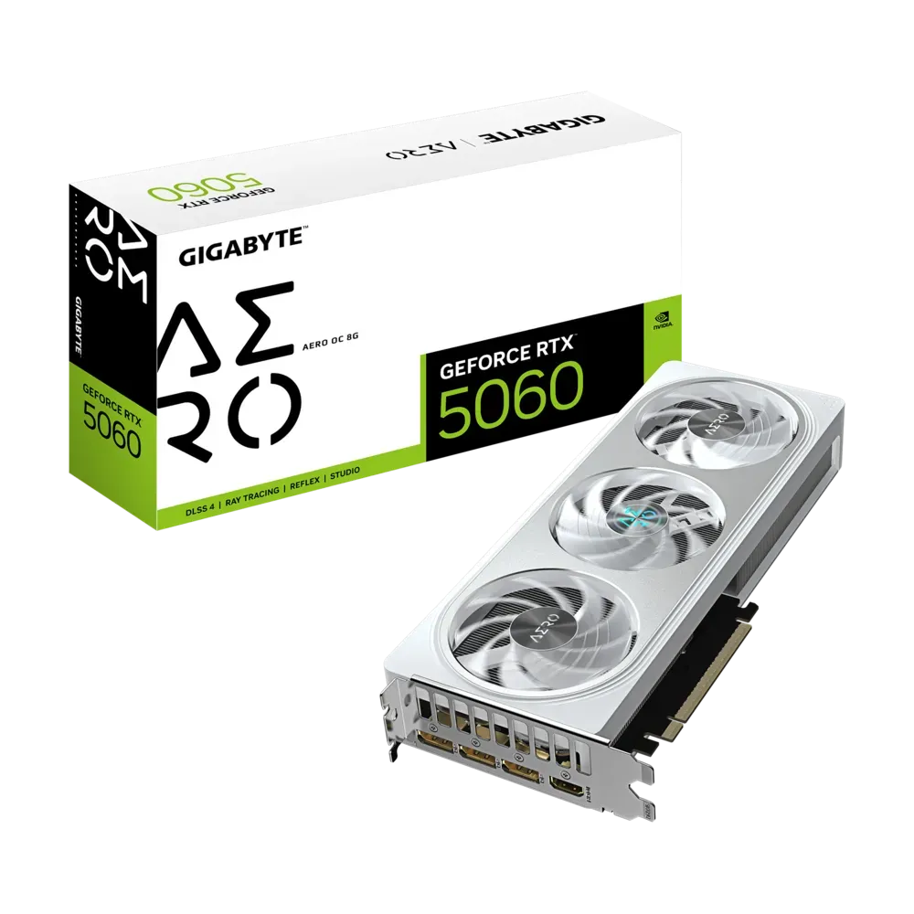 Видео карта GeForce RTX™ 5060 AERO OC 8G - GV-N5060EAGLEOC ICE-8GD