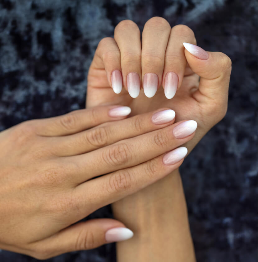 Pink and White Nails