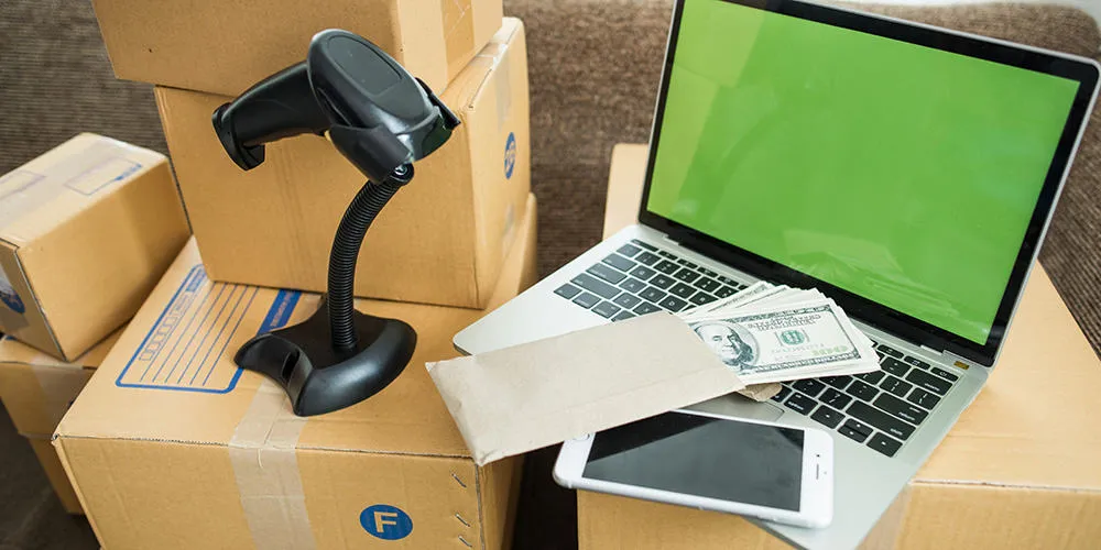 barcode machine with box