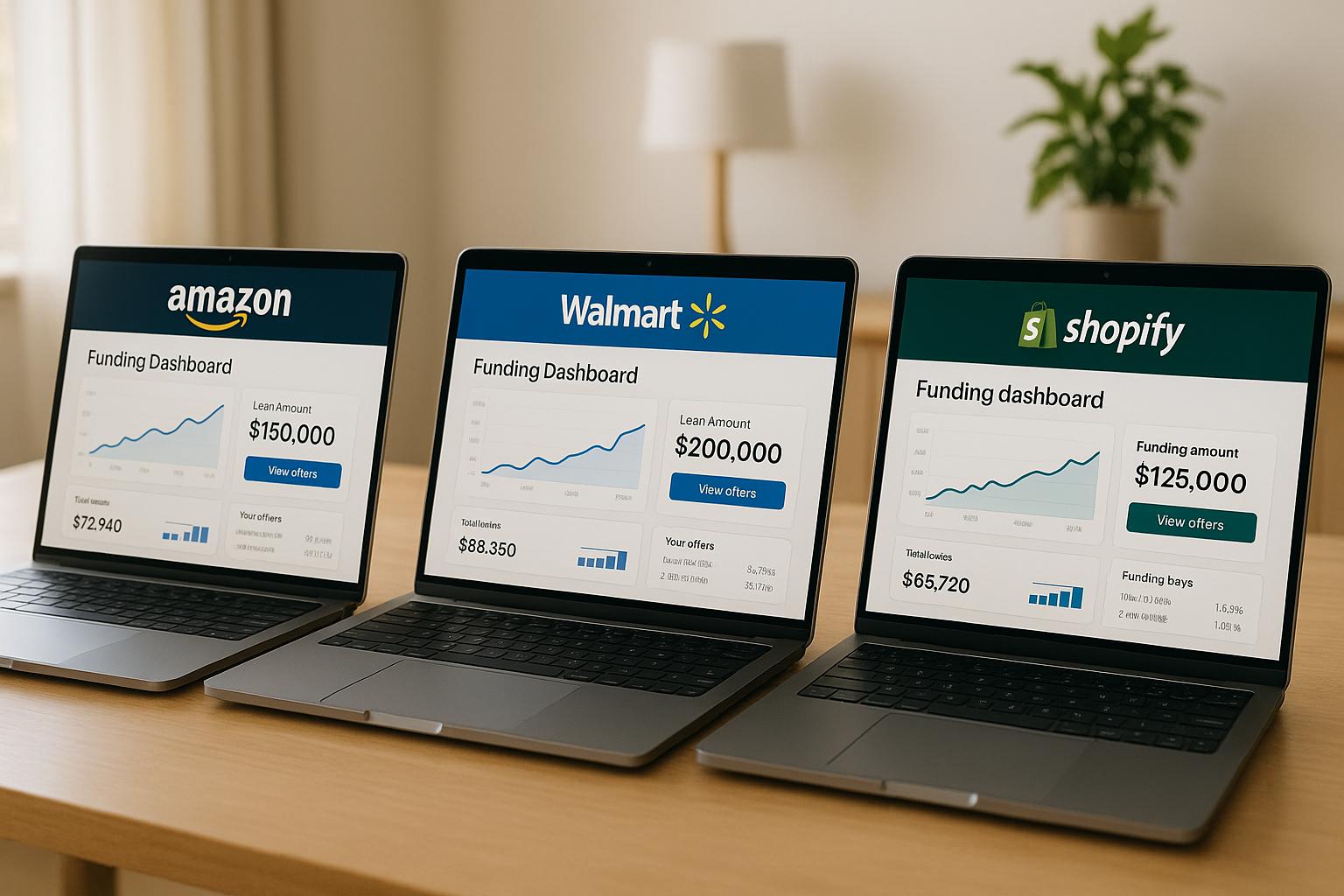 Marketplace Seller Funding: Amazon vs. Walmart vs. Shopify | Onramp Funds