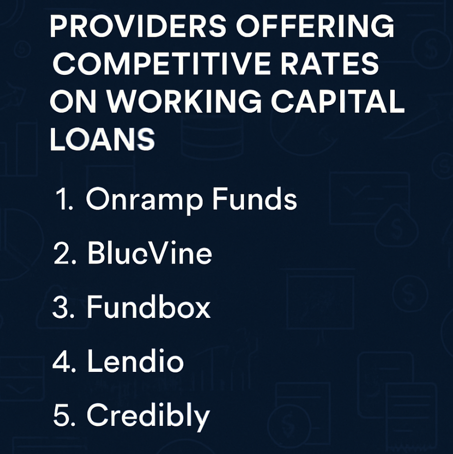 Providers Offering Competitive Rates on Working Capital Loans