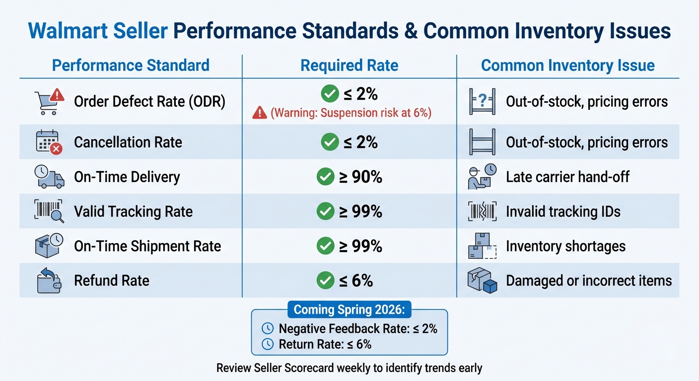 Walmart Seller Scorecard Performance Standards and Inventory Issues