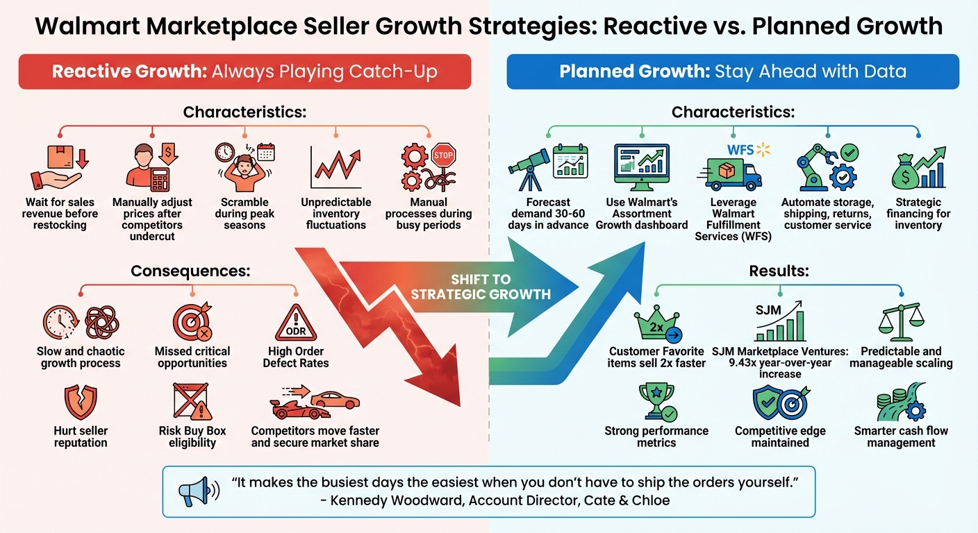 Reactive vs Planned Growth Strategies for Walmart Sellers