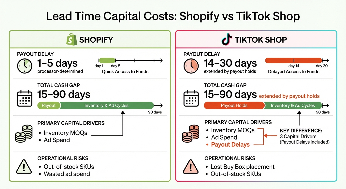Shopify vs TikTok Shop: Lead Time Capital Requirements Comparison
