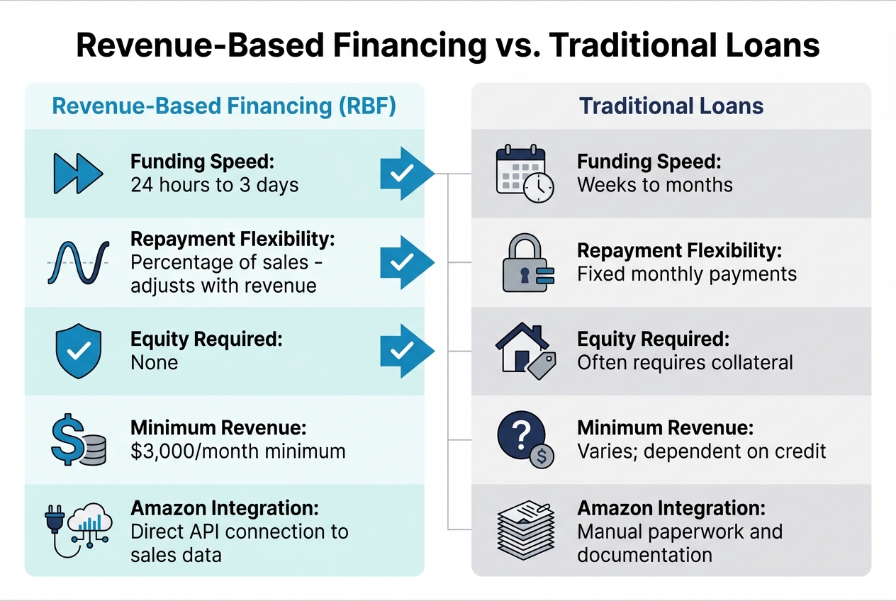 Revenue-Based Financing vs Traditional Loans for Amazon Sellers