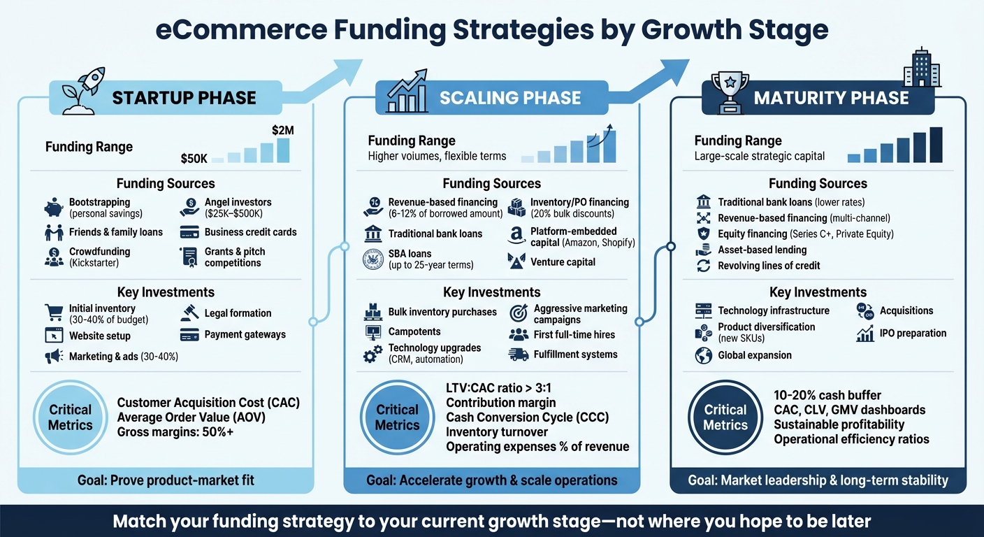 eCommerce Funding Strategies by Growth Stage: Startup to Maturity