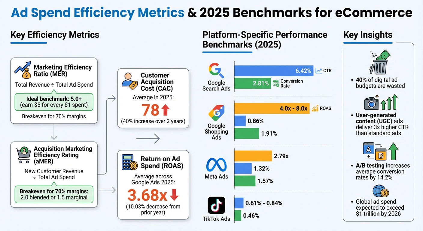 Ad Spend Efficiency Metrics and Benchmarks for eCommerce 2025