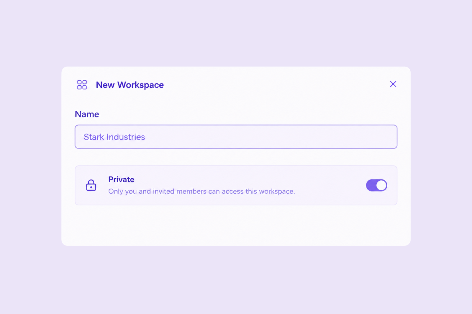 workspaces: private