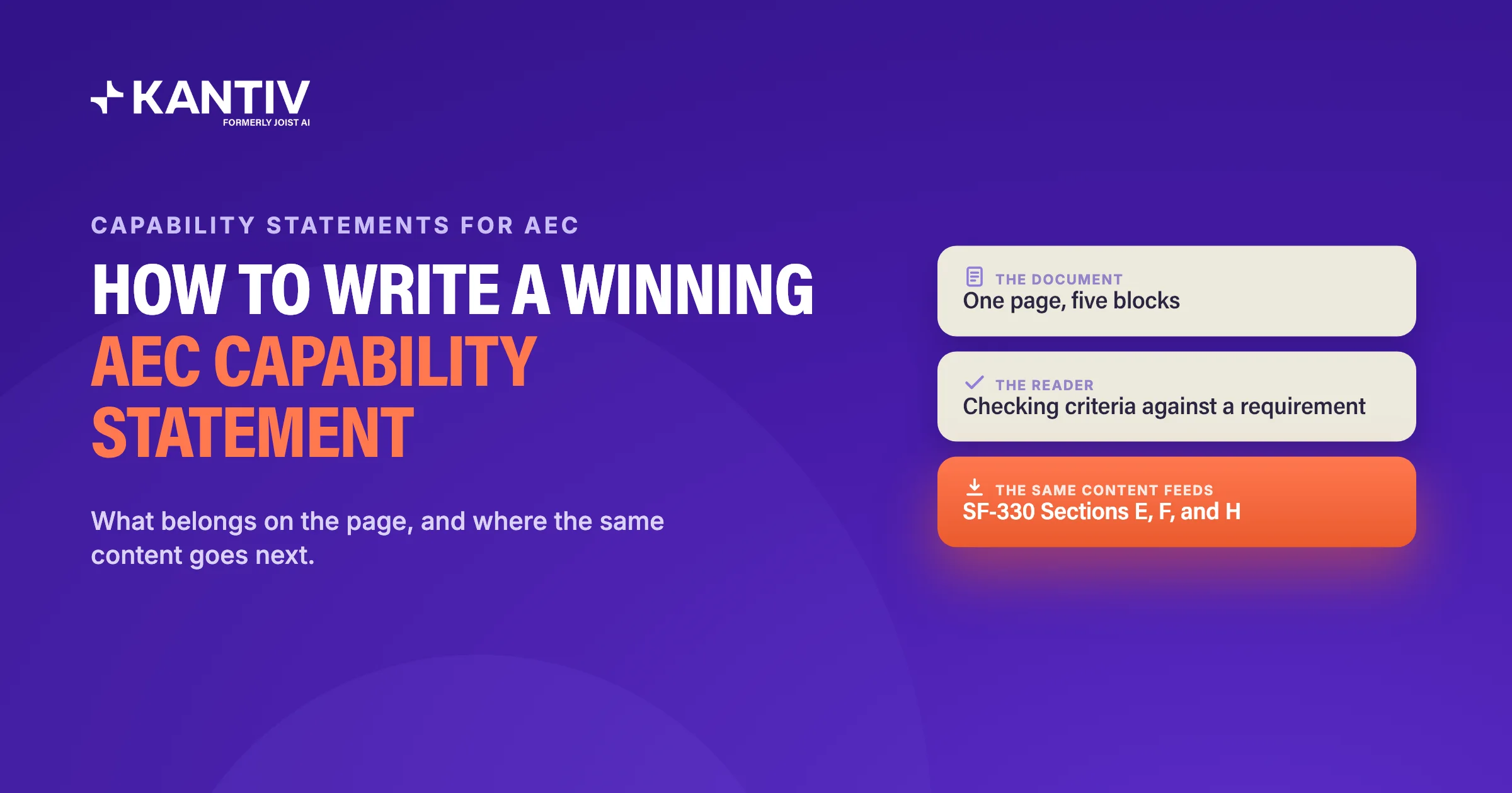What belongs on an AEC capability statement, and where the same content goes next