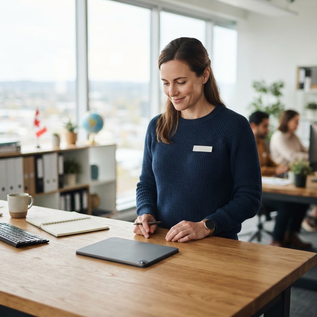 Logistics professional checking shipping logistics on a tablet