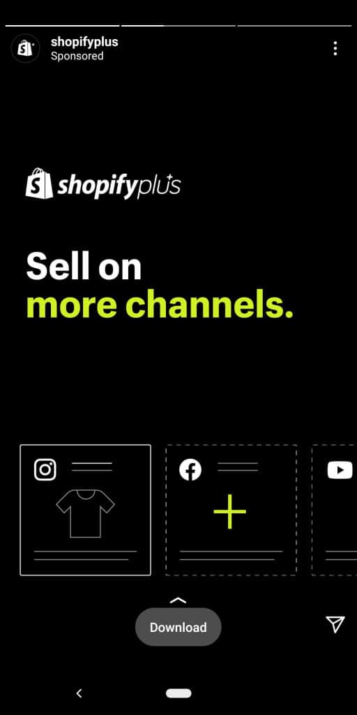 Historia de generación de leads con Shopify Swipe up