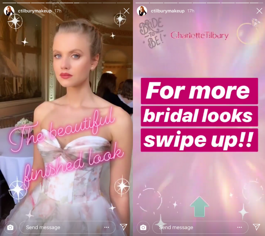 Historia de Instagram de Charlotte Tilbury 