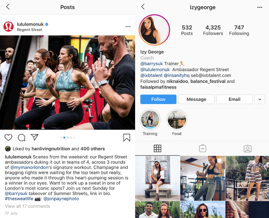 Embajadores de la marca Lululemon 