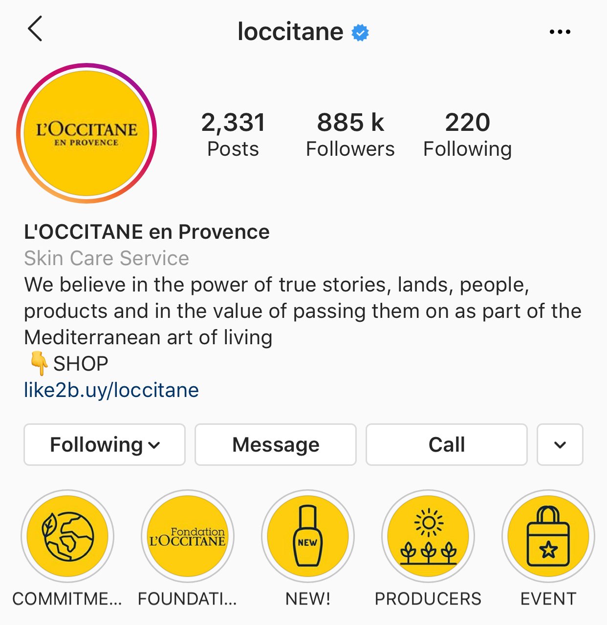 Un ejemplo de una empresa que impulsa ventas en Instagram.