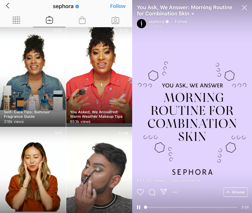 IGTV de Sephora 
