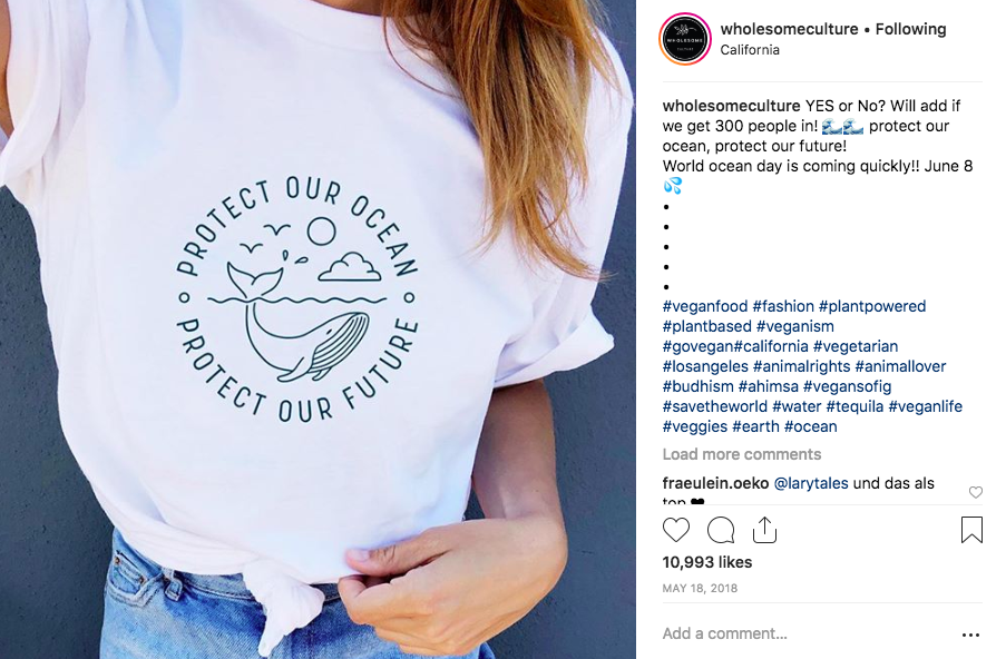 La publicación de Instagram de Wholesome Culture que superó su objetivo de 300 me gusta.