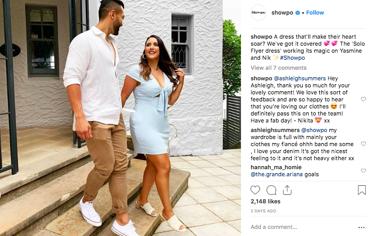 La narración de historias se usó para la campaña de comercio electrónico de Showpo.