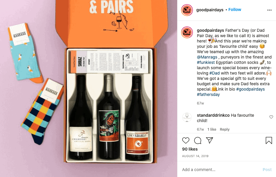 Marcas colaborando en Instagram.