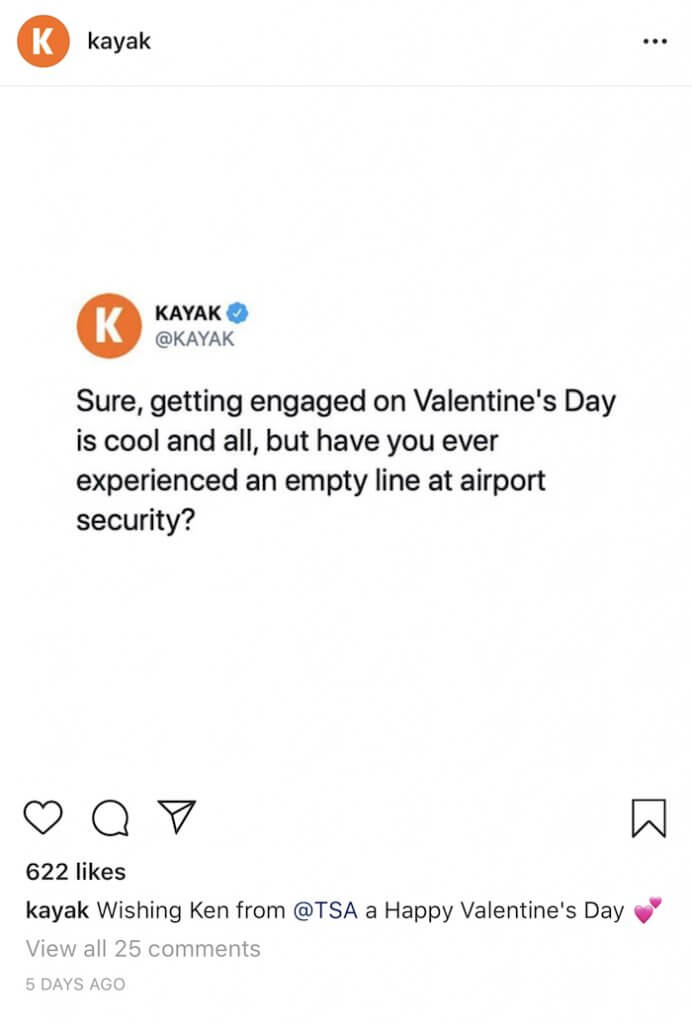 Marcas de Viajes en Instagram - Kayak - Sked Social 2