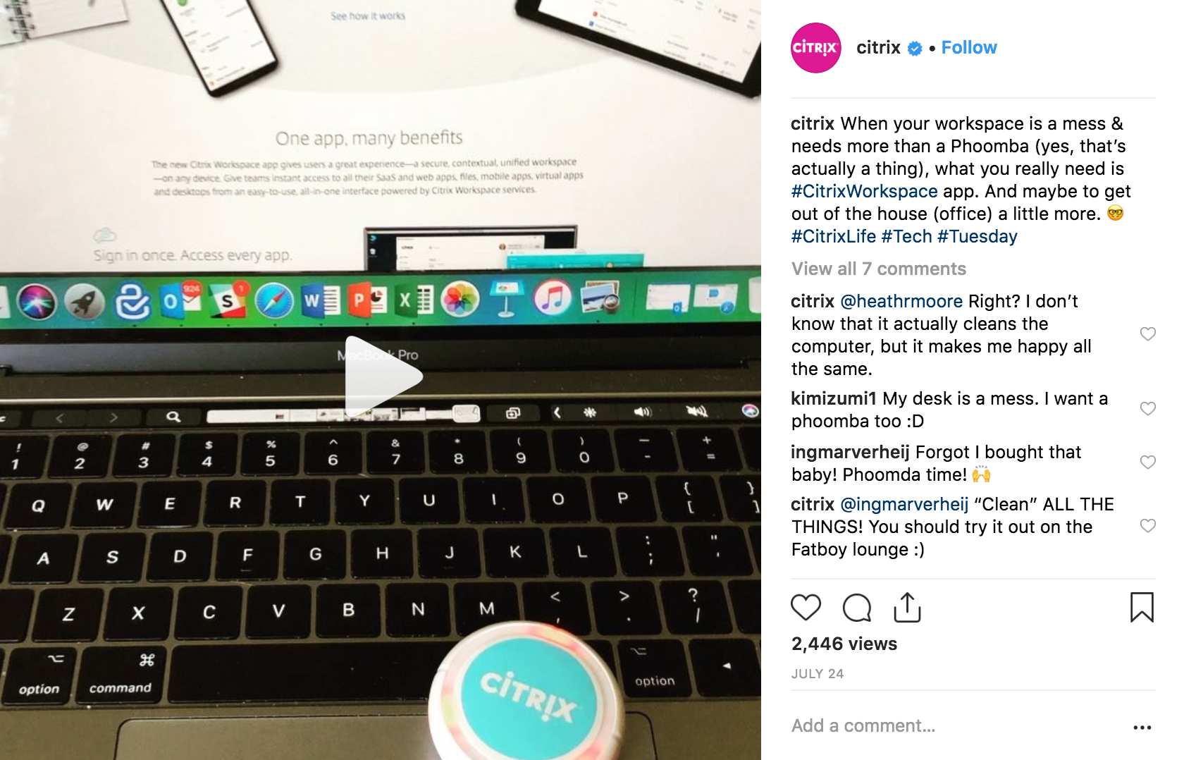 Mejores Campañas de Instagram 2018 - Citrix - Sked Social