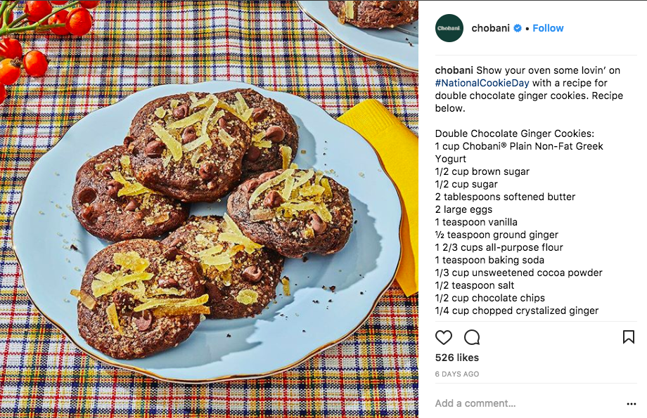 Ideas de publicaciones de Instagram - Chobani - Sked Social