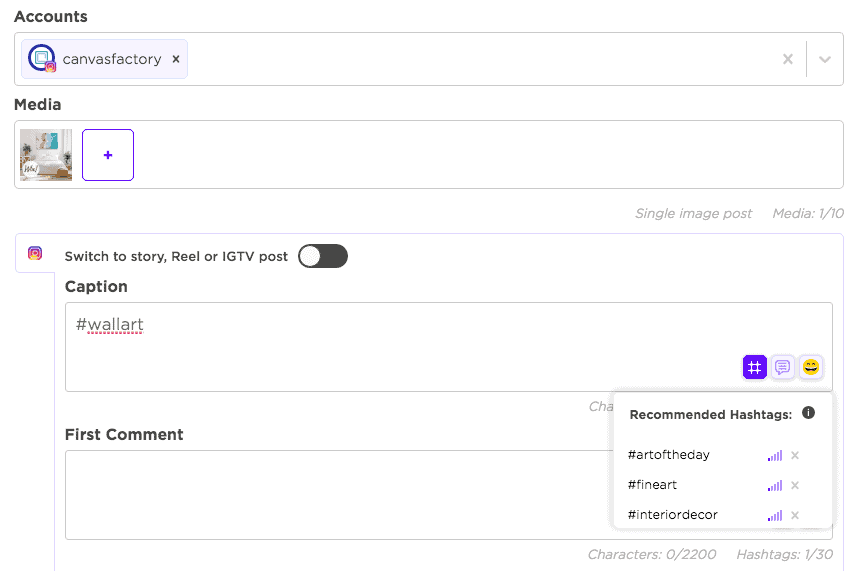 Herramienta de investigación de hashtag