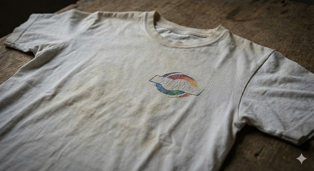 an old worn out faded t shirt