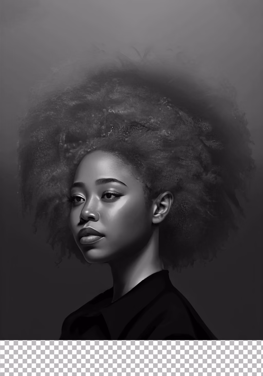 Black-and-white source portrait used in the Unum illustration process.