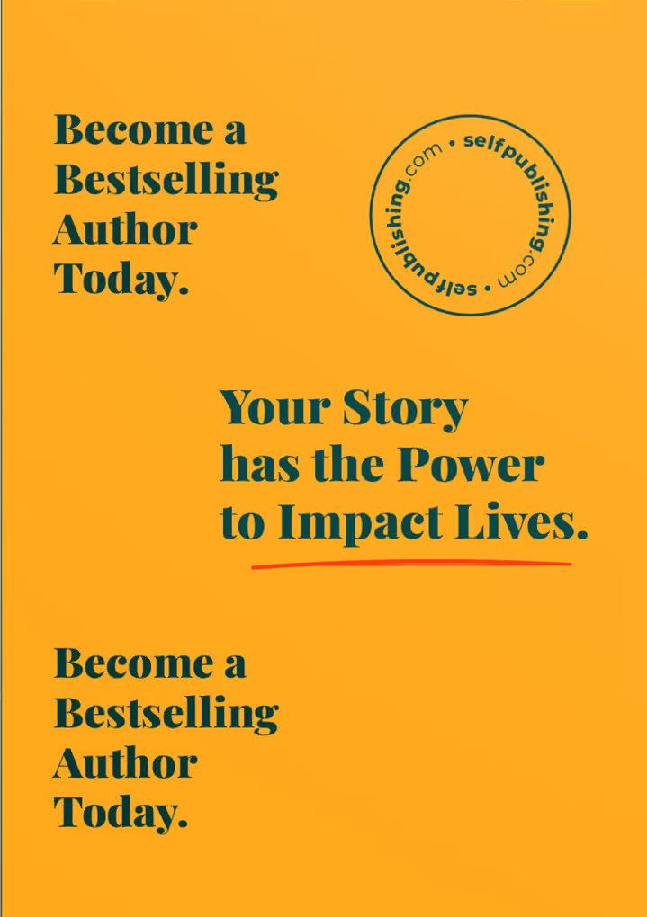Selfpublishing.com author campaign card with a yellow background.