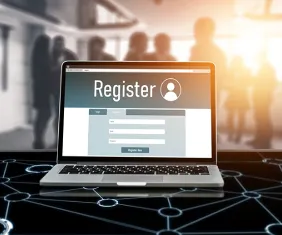 A computer screen showing an event registration form to manage the crowd online.