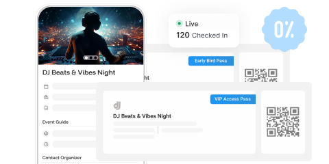 Event ticketing app mockup