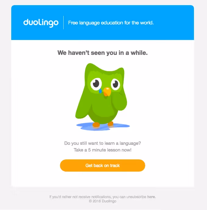 Duolingo Engagement Email