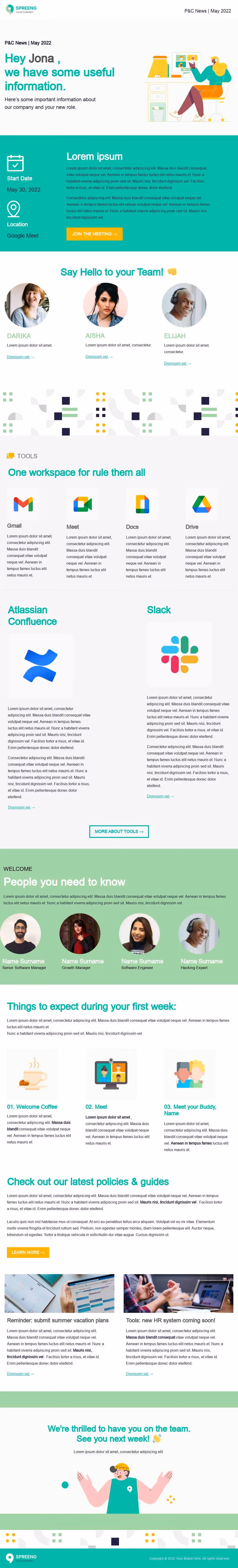 spreeng employee retention email template