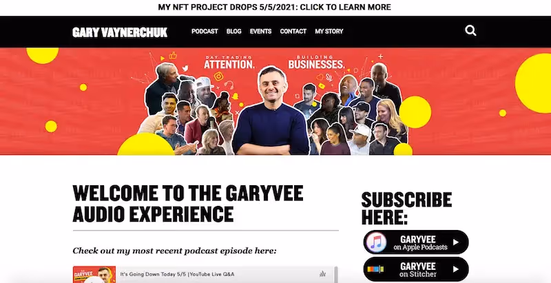 creative podcast landing page design