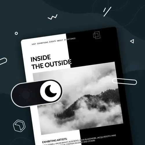 Dark mode email design showing toggle switch and monochrome layout for improved readability.