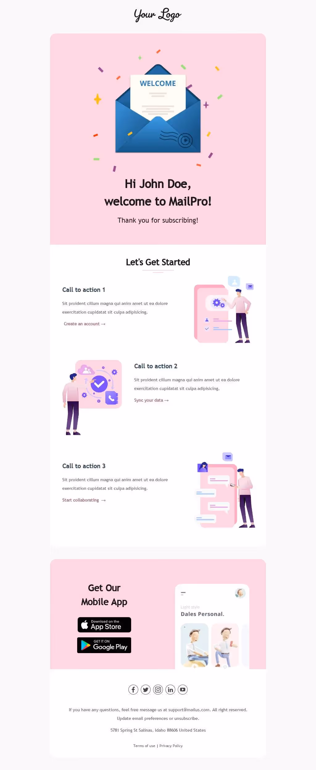 Welcome email template