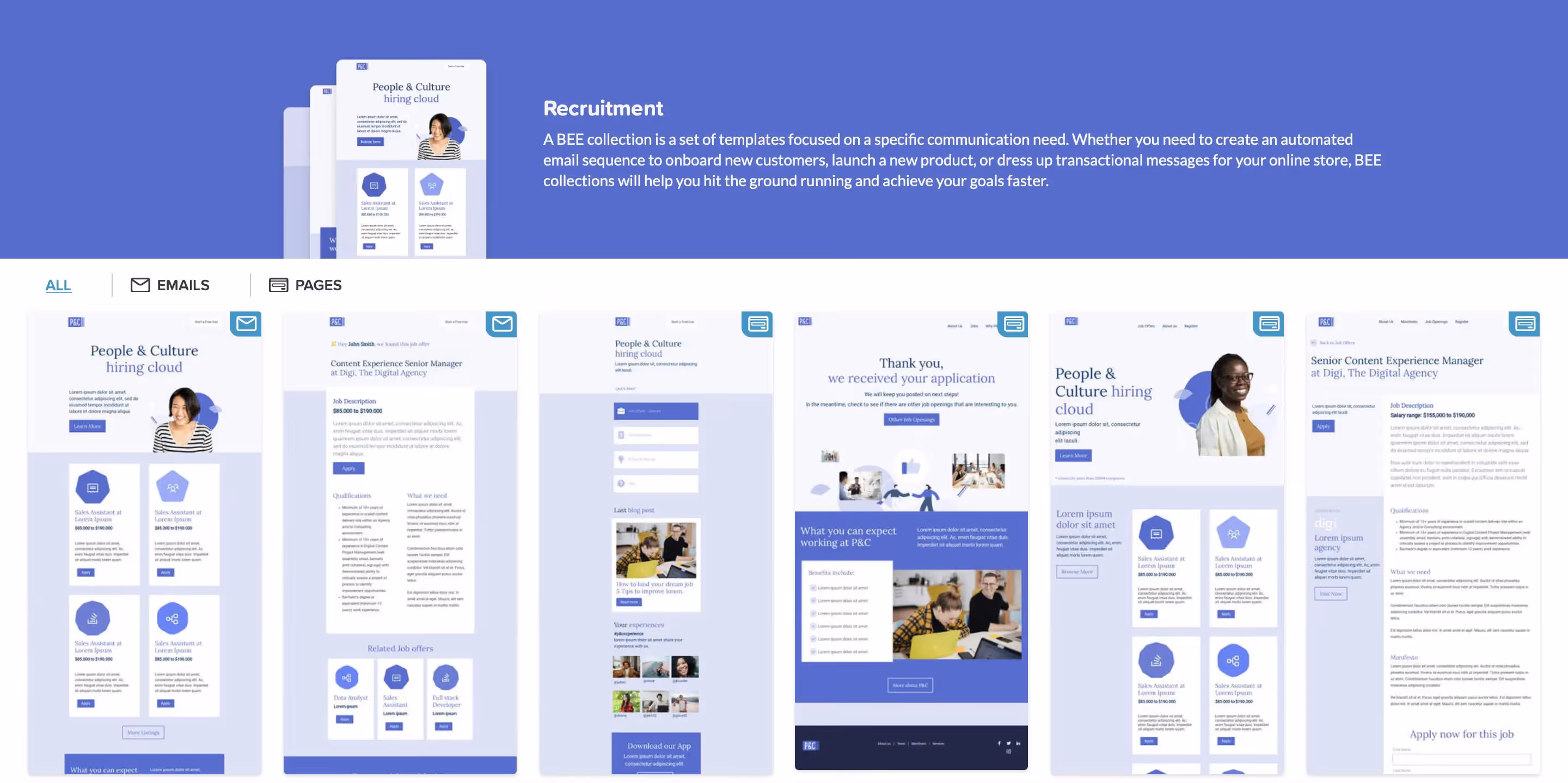 Email templates for Recruitment and HR