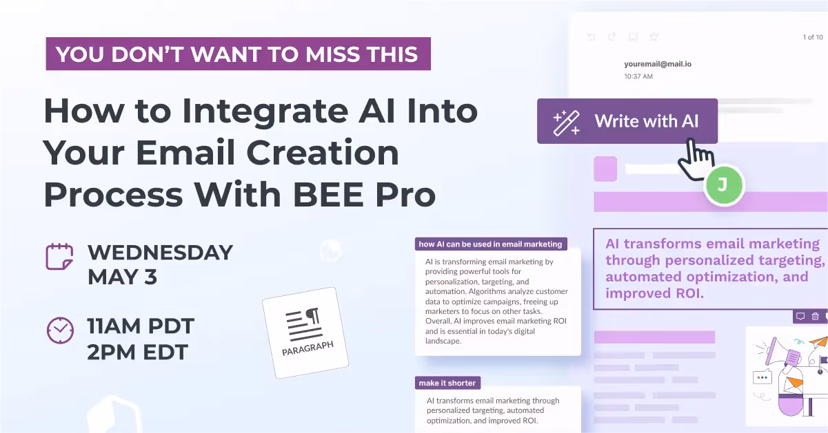 AI in email marketing with bee pro