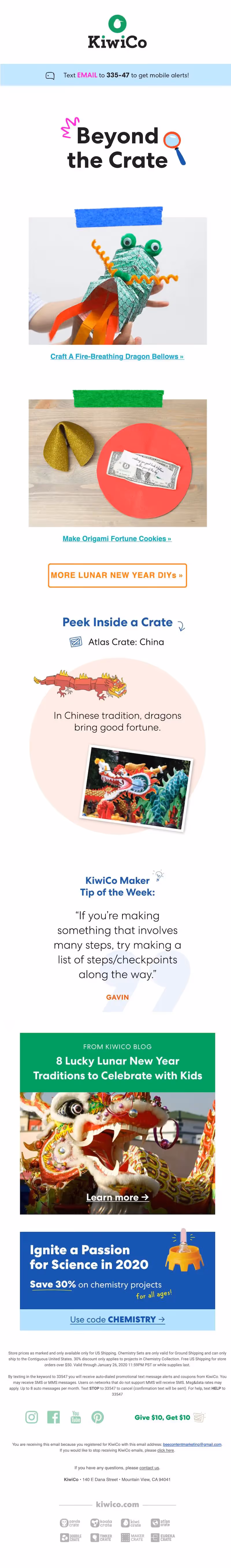 lunar new year email newsletter