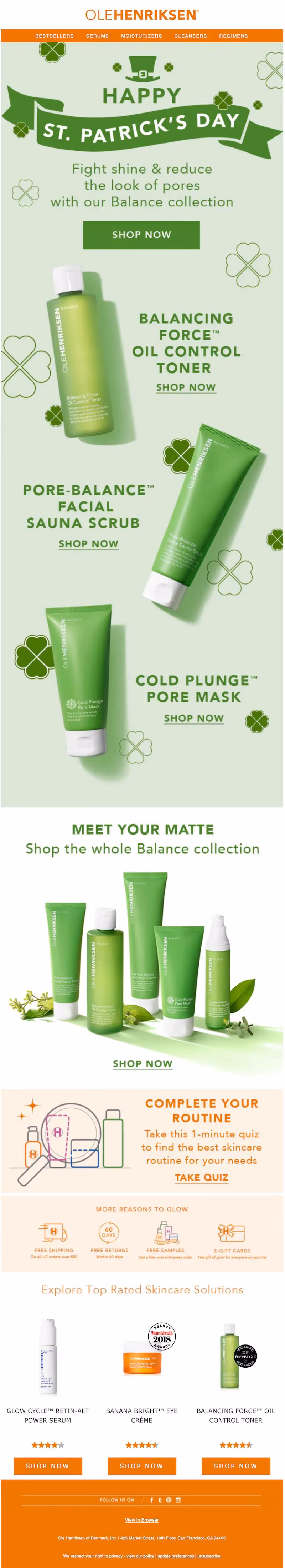 st patrick's day email design